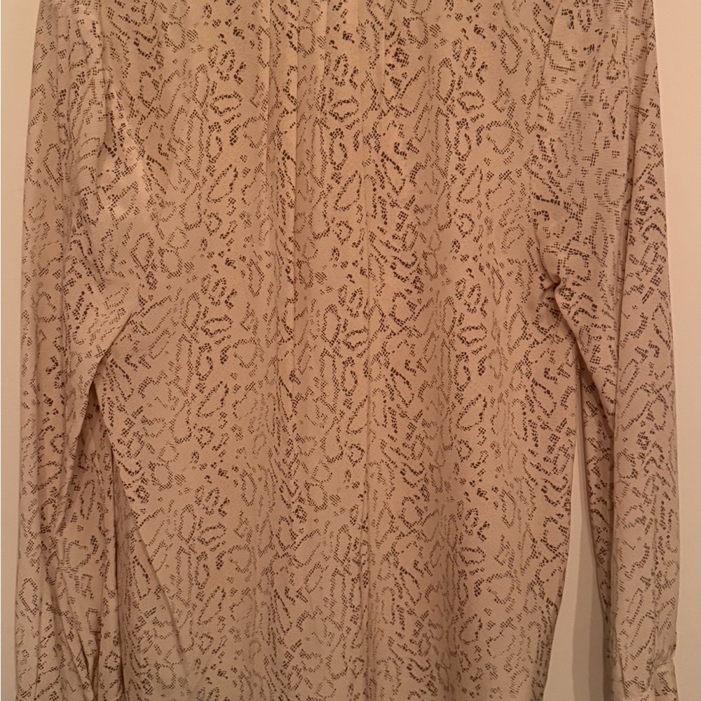 Joie Light Tan Patterned Blouse - image 6